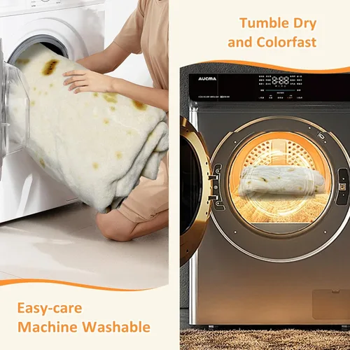 Vista 8 de HDFK Manta de Tortilla Tamaño Adulto Beige Amarillo de Doble Cara Throw Taco Mantas de Comida Realista Ligeras de Franela de Forro Polar Elefante