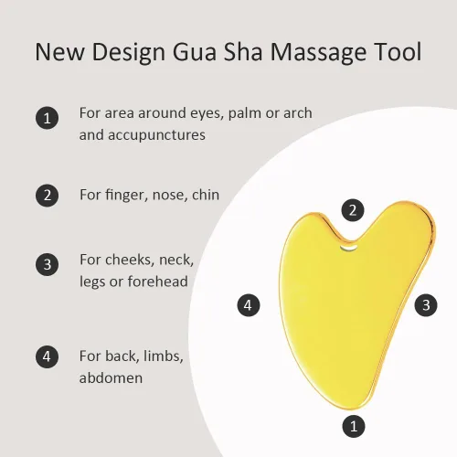 Vista 4 de Yeamon Gua Sha - Juego de herramientas faciales y rodillo facial, herramienta de masaje facial para la rutina de cuidado de la piel de las mujeres