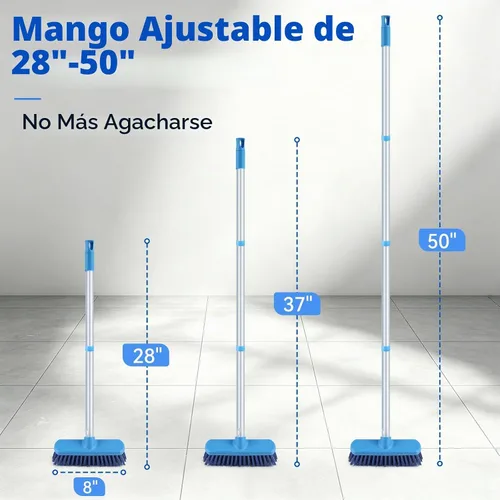 Vista 4 de YONILL - Cepillo de limpieza para cubierta con mango largo - Cepillos de limpieza de piso para limpieza de ducha, cepillo de limpieza con cerdas