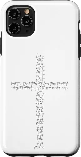 Vista 13 de Funda con cruz cristiana para iPhone 12/12 Pro 1 Corinthians 13