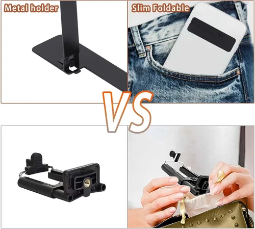 Vista 4 de KALIONE 3 soportes invisibles ultrafinos para teléfono, soporte ajustable vertical y horizontal para teléfono, compatible con cualquier teléfono