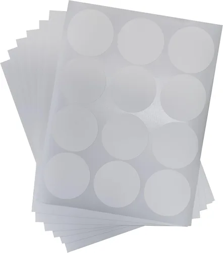 Vista 3 de 300 calcomanías circulares redondas de 2.5 pulgadas, 25 hojas, impermeables, color blanco mate, troqueladas, papel adhesivo de vinilo que se seca