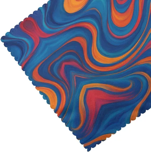 Vista 5 de Rectangular Placemats Set of 4, Heat Resistant Abstract Marbling Printed Kitchen Dining Table Mats