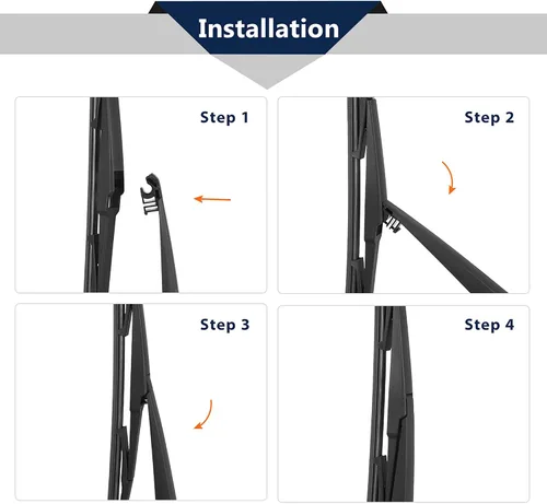 Vista 7 de X AUTOHAUX Juego de brazos de limpiaparabrisas trasero para Jeep Cherokee KL 2014-2019 14 pulgadas