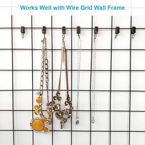 Vista 4 de Coideal Pequeños Ganchos para Cortinas de Bronce, 100 Piezas de Ganchos de Latón Metálico para Colgar Luces de Fiesta, Accesorios para Decoración