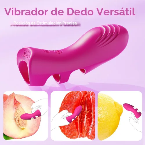 Vista 2 de Vibrador de dedo para adultos, juguetes sexuales para mujeres, juguetes adultos con 10 vibraciones y función de calentamiento, vibradores