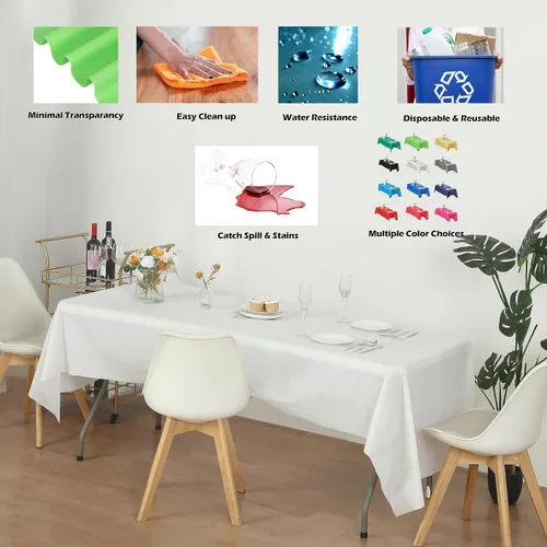 Vista 250 de Evershine - Mantel de plástico resistente (reutilizable, 12 unidades)
