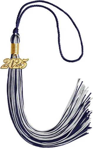 Vista 245 de Endea Graduation - Borla de doble color mixto con fecha dorada (negro/dorado antiguo, 2021)