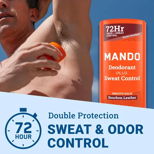 Vista 2 de Mando Desodorante antitranspirante para hombres - Barra de 2.6 oz - Bourbon, paquete de 2