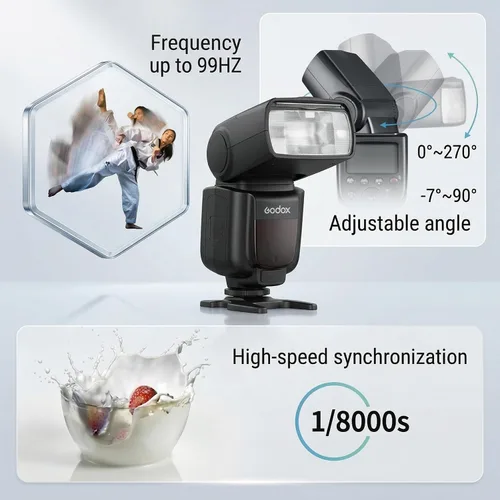 Vista 4 de Godox Flash TT600 - Flash Speedlite con Sistema de Disparador Integrado Compatible para Canon, Nikon, Pentax, Olympus, Fujifilm, Panasonic