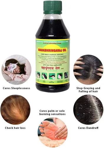 Vista 7 de Aceite de masaje para el cuero cabelludo Mahabhringraj Ramakrishna Pharma, 6.76 onzas líquidas