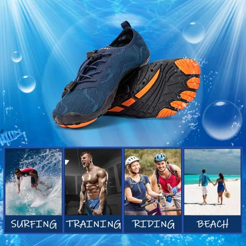 Vista 7 de HIITAVE - Zapatos acuáticos y con sensación de pies descalzos para hombre, calcetines acuáticos de secado rápido para deportes al aire libre