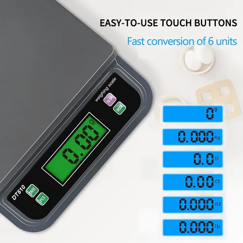 Vista 3 de Báscula digital grande de cocina, 66 libras, 66.1 lbs/0.04 oz, báscula para panaderos con pantalla LCD, con escalas de conteo de tara y preparación