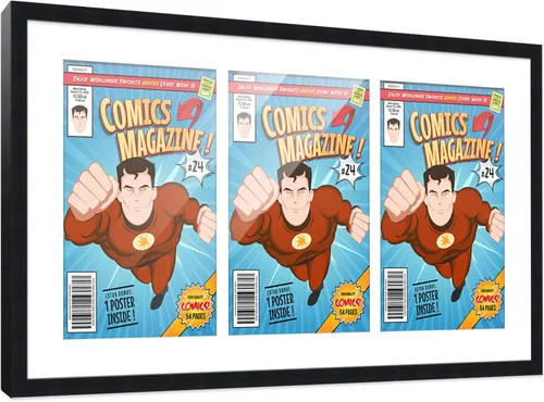 Vista 118 de Poster Palooza Marco de cómic con paspartú para 1 cómic de la Edad de Bronce publicado entre 1970 y 1985, marco de cómic negro para cómic de 7.25 x