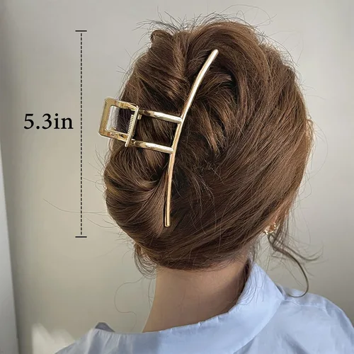 Vista 2 de Paquete de 3 pinzas de metal grandes para cabello grueso y largo, pinzas de pelo extra grandes de 5.3 pulgadas para mujeres, pinzas de plátano