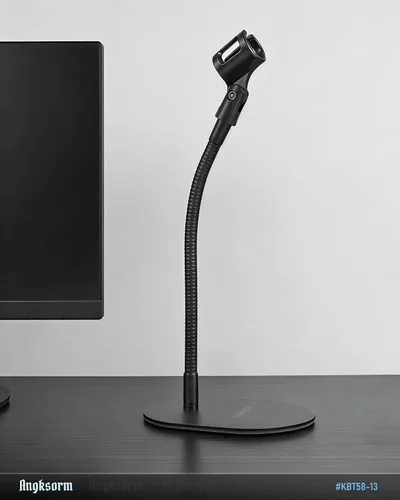 Vista 5 de KBT58 - Soporte de micrófono de escritorio de 13 pulgadas, soporte de micrófono de cuello de cisne flexible de alta resistencia con base de montaje
