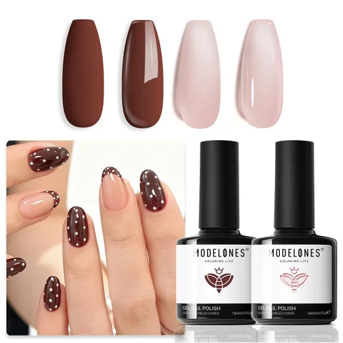 Vista 14 de modelones Juego de Base y Capa Superior para Esmalte de Uñas en Gel, 3 Piezas Base de Goma y Capa Superior de Gel Transparente Brillante y Mate a