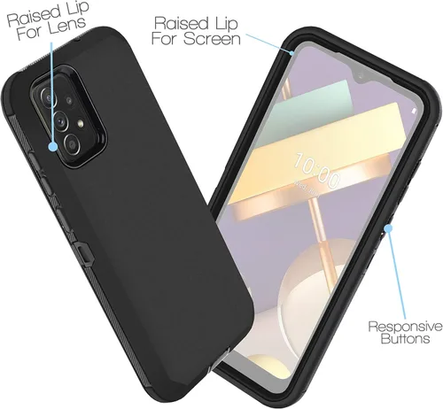 Vista 5 de Funda compatible con Samsung Galaxy A23 5G, con clip para cinturón, resistente, a prueba de golpes, protección de cuerpo completo, funda para Negro