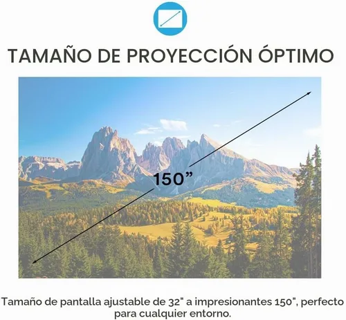 Vista 5 de Paquete de cine en casa con proyector, pantalla de 120 pulgadas y dos mini altavoces instantáneos inalámbricos Bluetooth de conducción ósea, azul