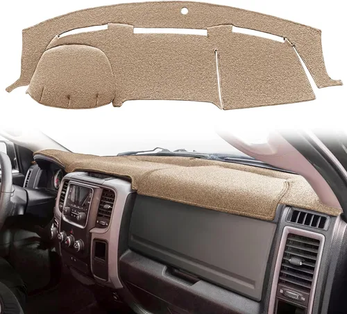 Vista 12 de Yiz Funda para Tablero Cubierta de Salpicadero Tapete de Ajuste Personalizado para Dodge Ram 1500 2002-2005, 2500/3500 2003-2005 (02-05 Beige) Y22