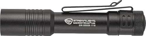 Vista 2 de Streamlight 66320 MacroStream USB - Linterna LED recargable de 500 lúmenes y 2000 candelas, compacta EDC con cable USB, color negro