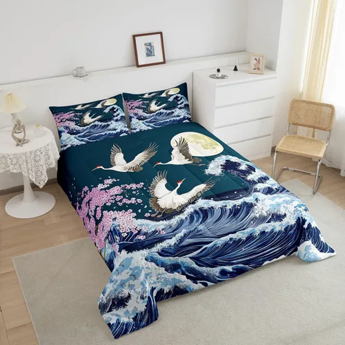 Vista 116 de Erosebridal Juego de edredón de hojas de cannabis, juego de ropa de cama de marihuana con estampado colorido de plantas, decoración bohemia de 2