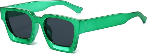 Vista 90 de AIEYEZO Gafas de sol cuadradas para mujeres y hombres, gafas de sol cuadradas con montura gruesa, estilo de diseñador simple