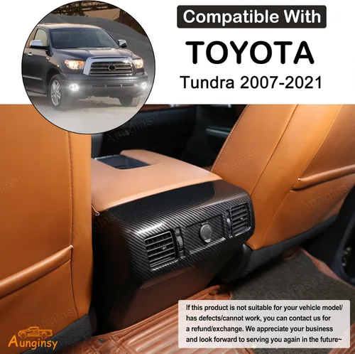 Vista 2 de Aunginsy Reposabrazos trasero de aire acondicionado para salida de ventilación compatible con Toyota Tundra 2007-2021, reposabrazos central trasero