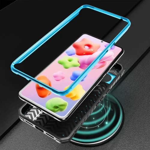 Vista 6 de ExoGuard Funda protectora para Google Pixel 8 Pro, funda protectora de goma resistente a los impactos a prueba de golpes, soporte integrado (azul)