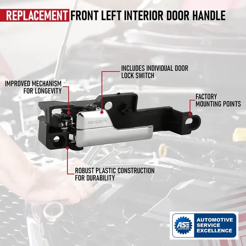 Vista 4 de Manija de puerta interior delantera izquierda cromada, compatible con vehículos Ford, Lincoln y Mercury - Fusion 2006 - 2012, MKZ 2007 - Zephyr