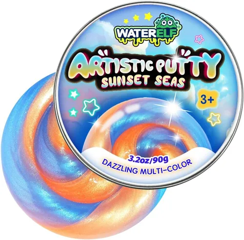 Vista 8 de Waterelf MCP001-MCP003 - Masilla sensorial multicolor, no tóxica para aliviar el estrés para niños, niñas y adultos, juguete antiestrés no pegajoso