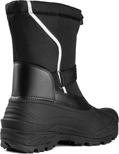 Vista 8 de FREE SOLDIER Botas de nieve para hombre, impermeables, aisladas, antideslizantes, con forro extraíble