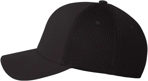 Vista 4 de Flexfit - Gorra ajustable de malla elástica en dos tonos Negro