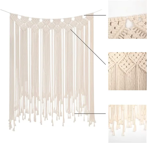 Vista 4 de RLoncomix Tapiz de macramé bohemio para colgar en la pared, tapiz tejido grande de algodón bohemio, hecho a mano, telón de fondo de macramé