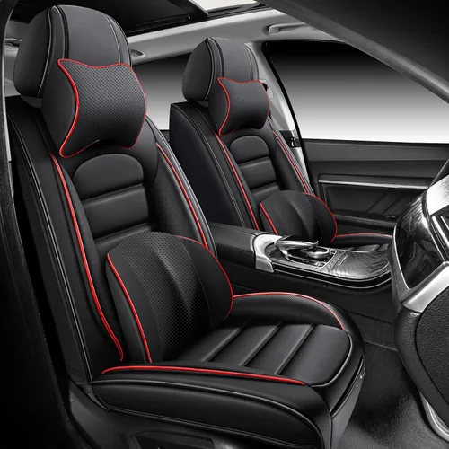 Vista 20 de Fundas de asiento para Chevrolet Chevy Aveo 2004-2011, funda de asiento de automóvil de piel sintética, compatible con bolsa de aire, protector