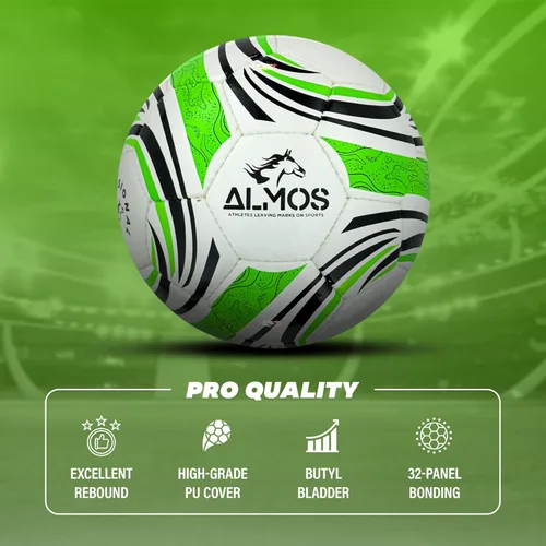 Vista 4 de Almos Balón de fútbol profesional – para partido de club, entrenamiento, rendimiento de partido, fútbol en interiores y exteriores, adecuado