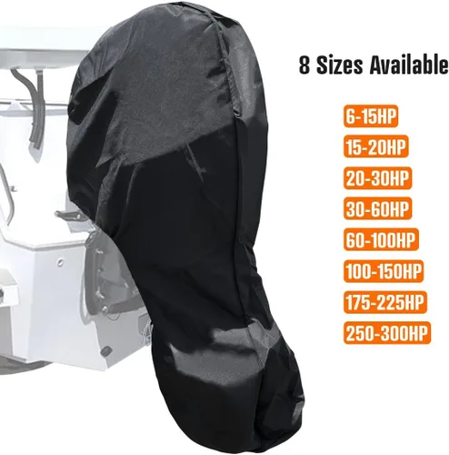 Vista 5 de iCOVER - Fundas para motor fuera de borda, cubierta de motor de barco remolcable impermeable, tela Oxford resistente con cremallera, se adapta a