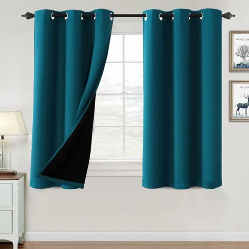 Vista 96 de H.VERSAILTEX Cortinas 100% de opacidad para dormitorio, con aislamiento térmico, cortinas opacas de 63 pulgadas de largo, cortinas de bloqueo