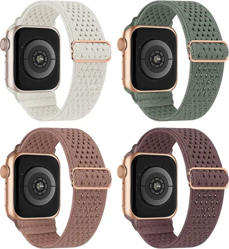 Vista 42 de 4 Pack Stretchy Solo Loop Compatible with Apple Watch Bands Women Men