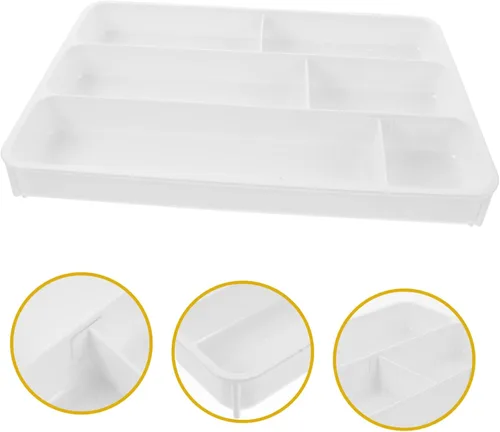 Vista 9 de Organizador de cubiertos para el hogar, multicompartimento, soporte de utensilios de plástico para almacenamiento de cocina, resistente a