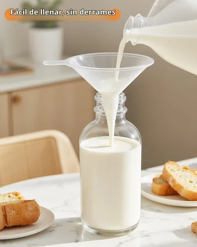 Vista 3 de Botellas de vidrio transparente de 2 onzas con tapas, paquete de 12 Recipiente de vidrio transparente de 2 fl oz, a prueba de fugas