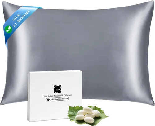 Vista 9 de Ravmix Fundas de almohada de seda con cremallera, de seda de morera de 21 momme para la salud del cabello y la piel, funda de almohada suave, lisa