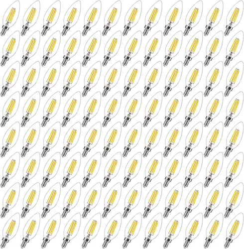 Vista 12 de FLSNT Bombillas LED ámbar para candelabros equivalentes a 40 W, bombillas LED B11 E12, 2200 K blanco cálido, regulable, 330 lm, 96 unidades UL