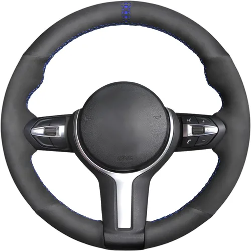 Vista 42 de MEWANT - Funda para volante de automóvil cosida a mano de Athsuede para BMW F87 M2 F80 M3 F82 M4 M5 F12 F13 M6 F85 X2 X5 M F86 X6 M F33 F30 M