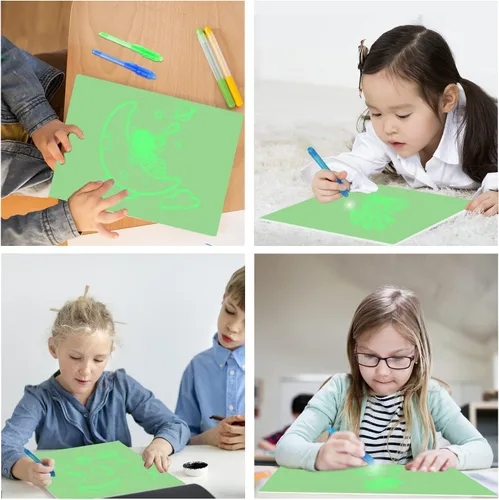 Vista 7 de TOHETO - Tablero de dibujo ligero para niños A3 y A5 almohadilla de escritura de pintura con bolígrafos mágicos para niños pequeños niñas y niños