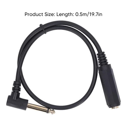 Vista 7 de Fydun Cable de sonido 1.6 ft mono ángulo recto 0.250 in macho a hembra Cable de extensión estéreo de alto rendimiento reemplazo para micrófono