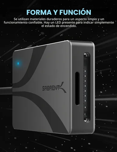 Vista 6 de SABRENT USB-C Card Reader, Dual-Slot UHS-II SD & microSD (CR-CSDM)