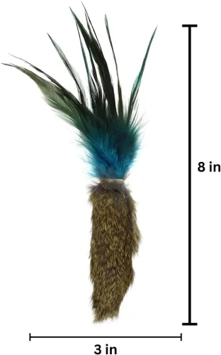Vista 3 de GoCat Da Fur Thing - Juguete de piel de conejo y plumas relleno con hierba gatera