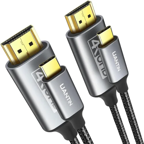 Vista 11 de UANTIN Cable USB C a HDMI de 3 pies Cable USB 3.1 tipo C a HDMI de alta velocidad 4K [compatible con Thunderbolt 3/4/5] con MacBook, Galaxy S9 a
