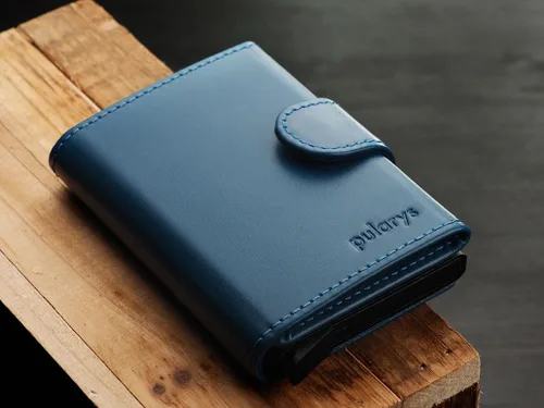 Vista 2 de PULARYS Mini Wallet SOLO- Credit Card Holder Made of Italian Leather - RFID blocking - Up to 9 Card Slots - Coin Pocket - For Men and Women